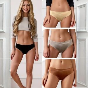 4 Pair IZA Second Skin Nylon Spandex Icy Silky‎ Satin Smooth Hipster Panty Sz XL